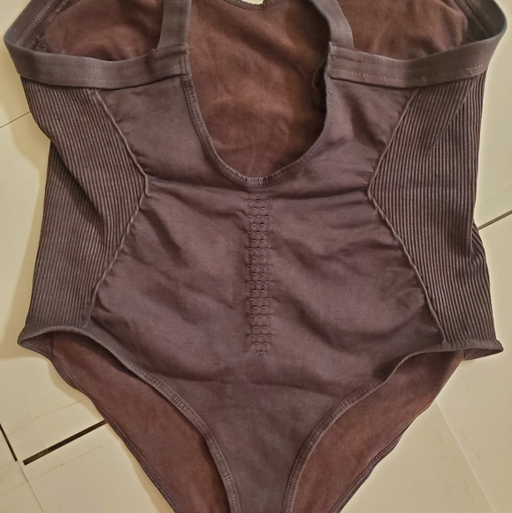 🤩New without tags free people washed black good karma bodysuit size M/L - Picture 6 of 9